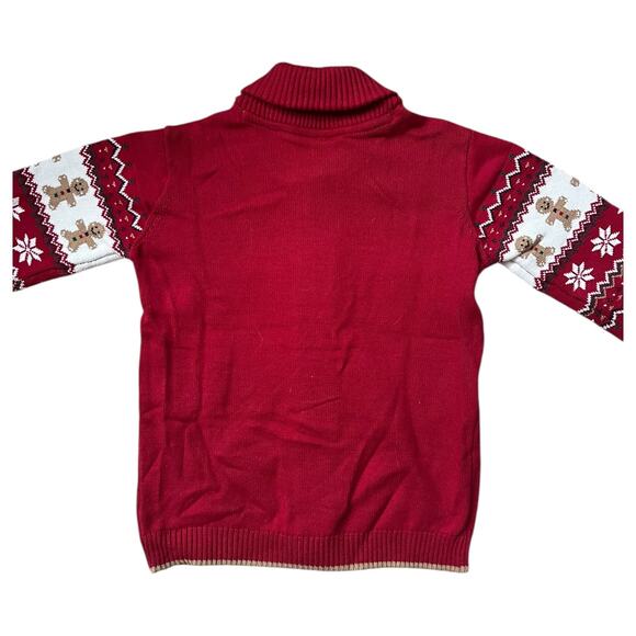 NEW Gymboree Red Fairisle Cardigan Sweater with Gingerbread Men Cotton Boy's 12 - Picture 6 of 6